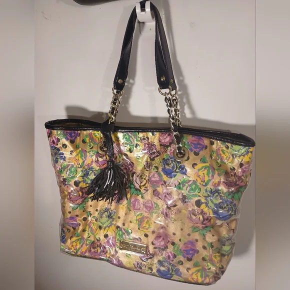 Betsey Johnson Floral Tote Bag - Gold and Multicolor - Picture 5 of 16